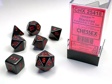 Chessex | Polyhedral Dice | Opaque | Black/Red