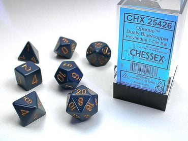 Chessex | Polyhedral Dice | Opaque | Dusty Blue/Copper