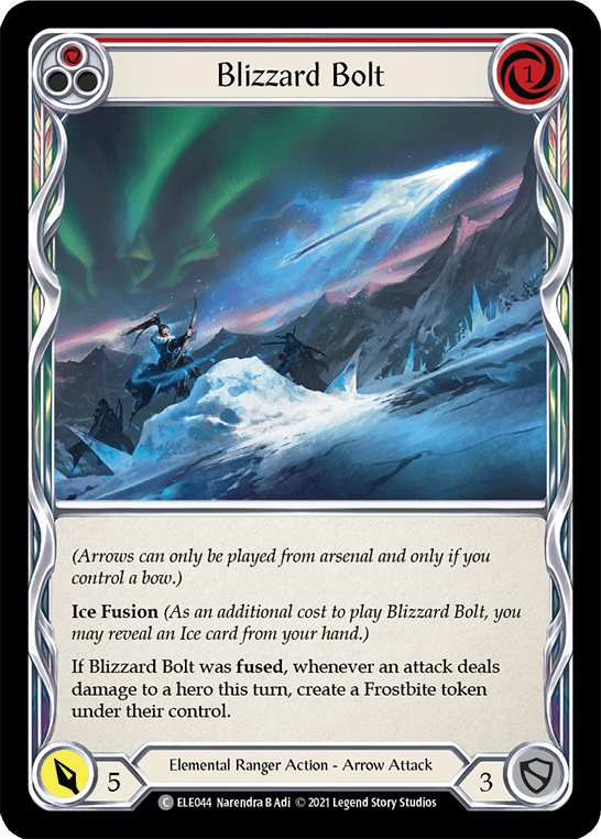 Blizzard Bolt (Red) [ELE044] (Tales of Aria)  1st Edition Rainbow Foil