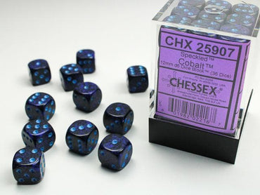 Chessex | 12mm d6 Dice Block | Speckled | Cobalt
