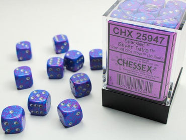 Chessex | 12mm d6 Dice Block | Speckled | Silver Tetra