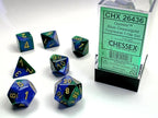 Chessex | Polyhedral Dice Set | Acrylic | Gemini Blue-Green/gold (CHX 26436)