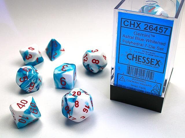 CHX 26457 Polyhedral Gemini Astral Blue White/red 7-Die Set