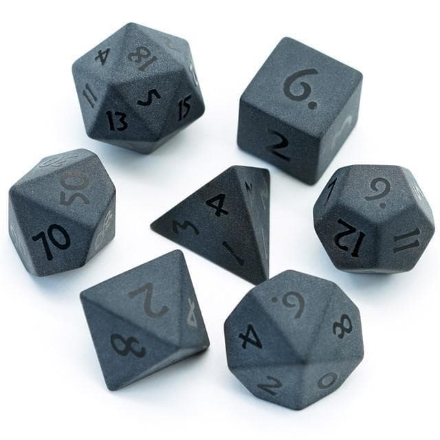 Gemstone Dice | Matte Obsidian | Set of 7