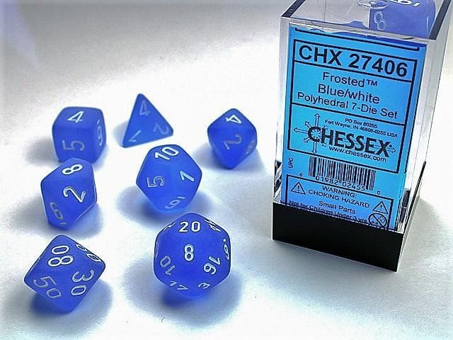 CHX 27406 Polyhedral Frosted Blue/white 7-Die Set