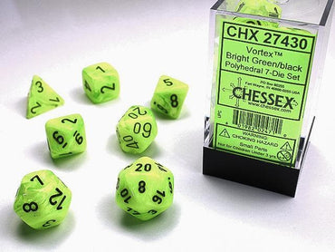 CHX 27430 Polyhedral Vortex Bright Green/black 7-Die Set