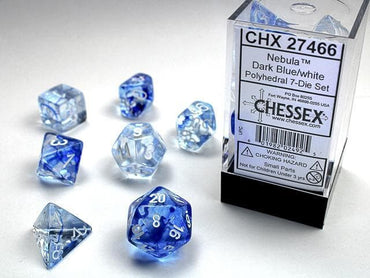 CHX 27466 Polyhedral Nebula Dark Blue/white 7-Die Set