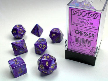 CHX 27497 Polyhedral Lustrous Purple/gold 7-Die Set