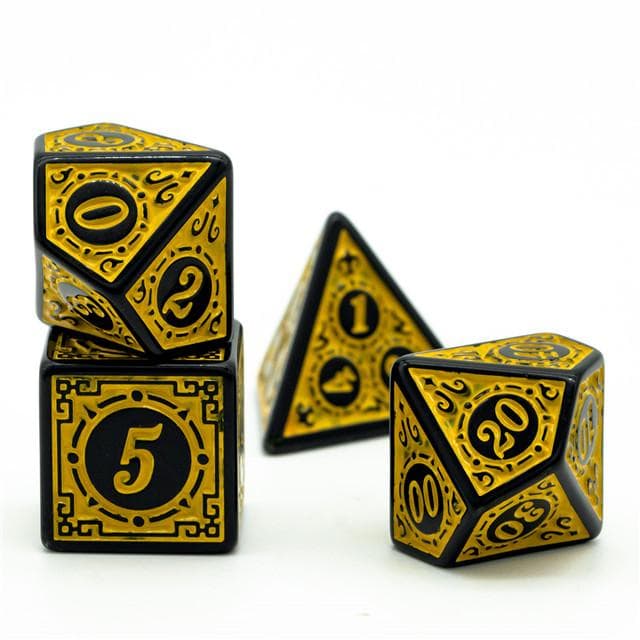 RPG Dice | "Yellow Alchemy" | Set of 7