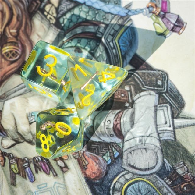 Polyhedral Dice Set | Acrylic | "Cleric's Mace" | Set of 7 (D0067)