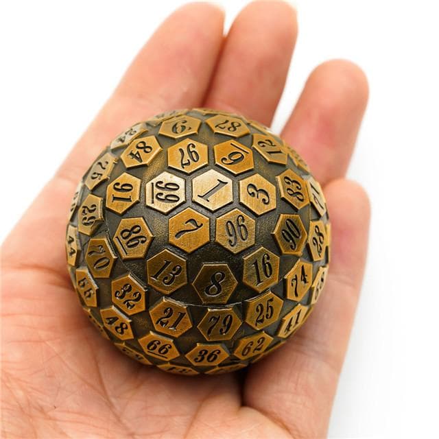 Metal Dice | d100 "Ancient Gold" Plated