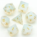 Polyhedral Dice Set | Glass | "Opalite Shine" | Set of 7 (D0217)