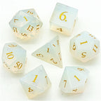 Polyhedral Dice Set | Glass | "Opalite Shine" | Set of 7 (D0217)