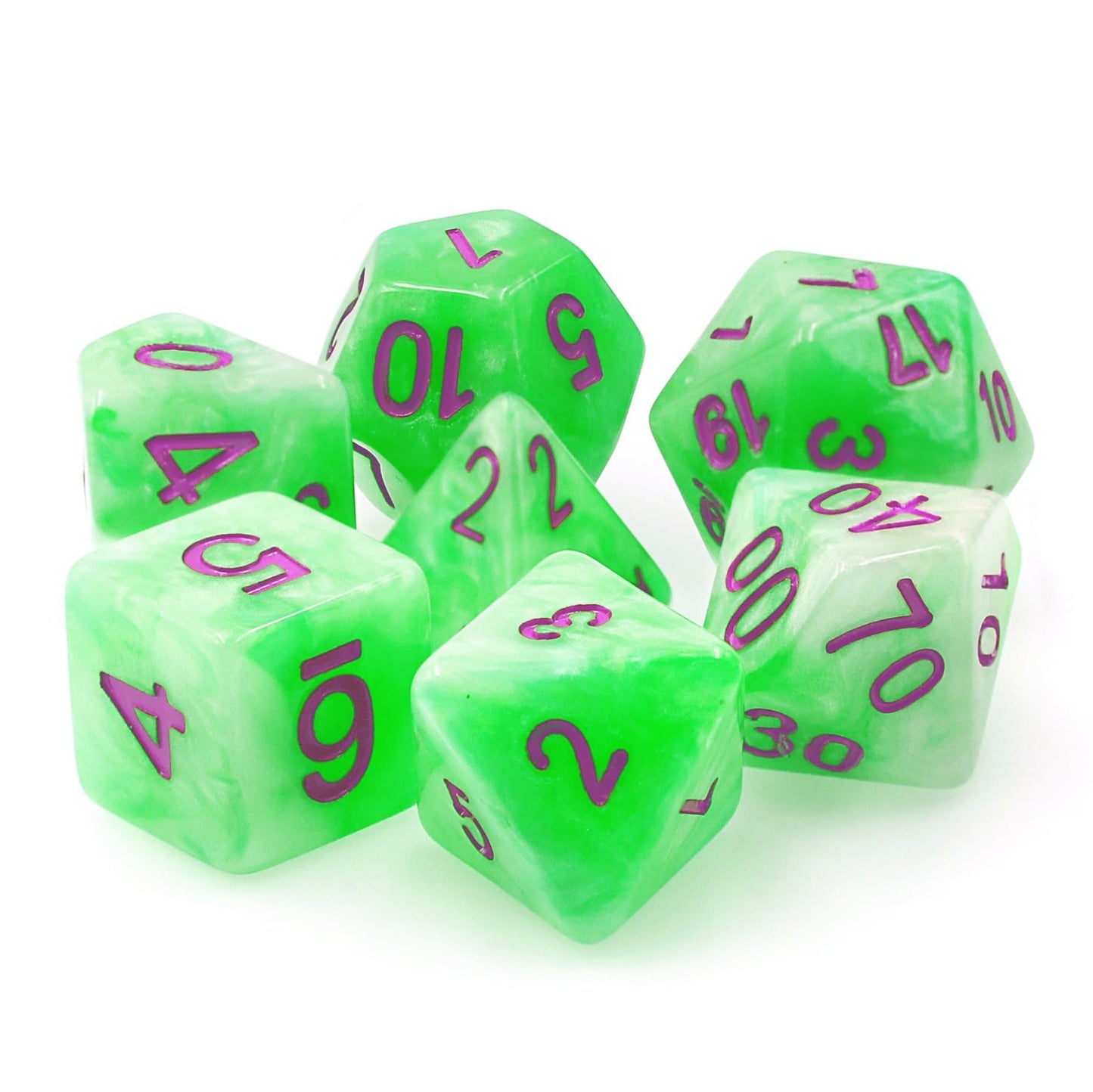 Polyhedral Dice Set | Acrylic | "Radioactive Matter" | Set of 7 (D0150)