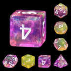 Polyhedral Dice Set | Acrylic | "Eldritch Blast" (White Ink) | Set of 7 (D0077)