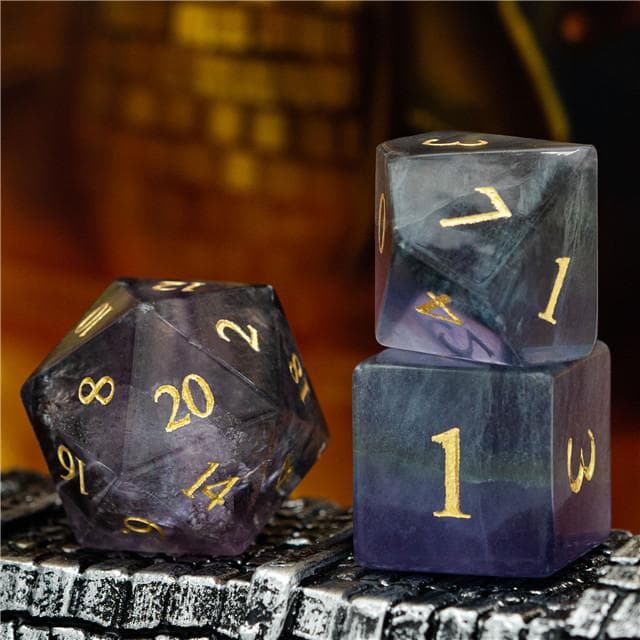 Gemstone Dice | Natural Fluorite | Set of 7