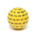 RPG Dice | d100 | Solid Yellow | Black Ink