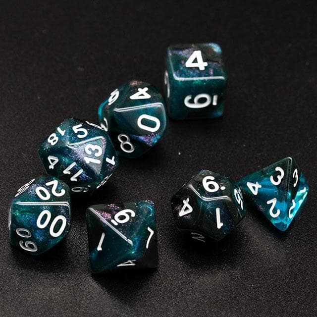 Polyhedral Dice Set | Acrylic | "Abyssal Secrets" | Set of 7 (D0116)