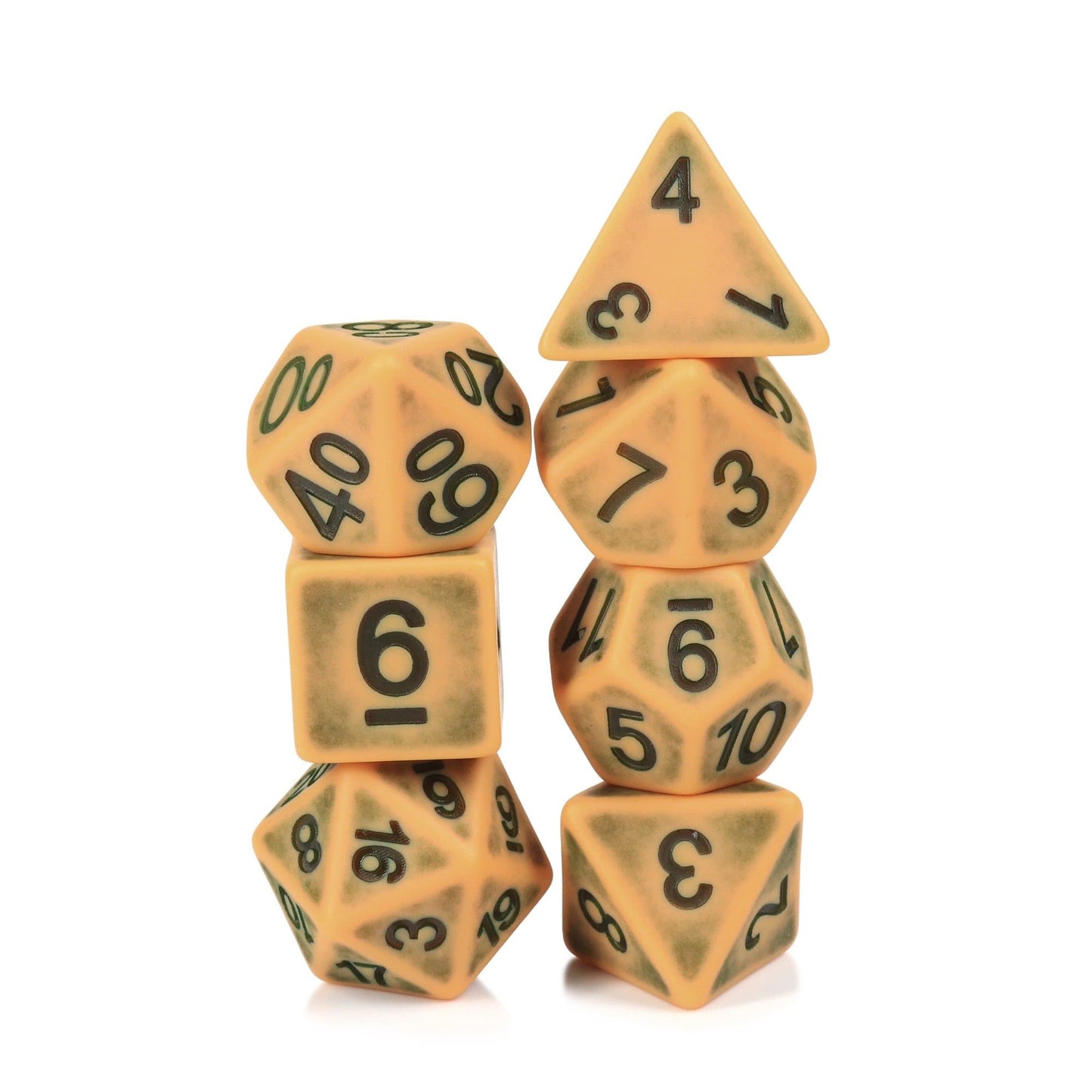 Polyhedral Dice Set | Acrylic | "Ancient Ochre" | Set of 7 (D0141)