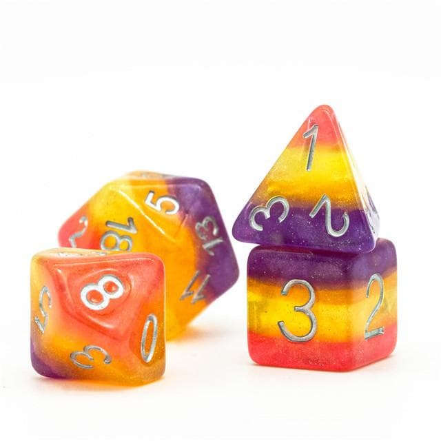 RPG Dice | "Sunset Glow" | Set of 7