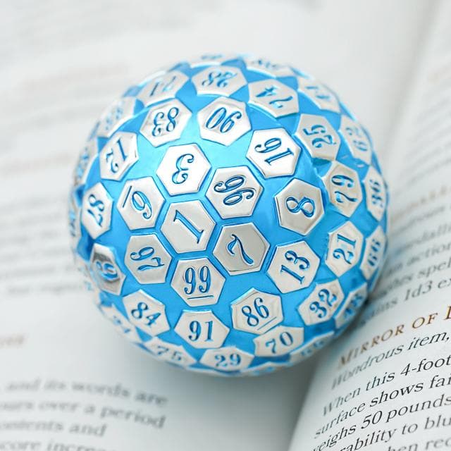 Metal Dice | d100 "Blue Mithril" Plated