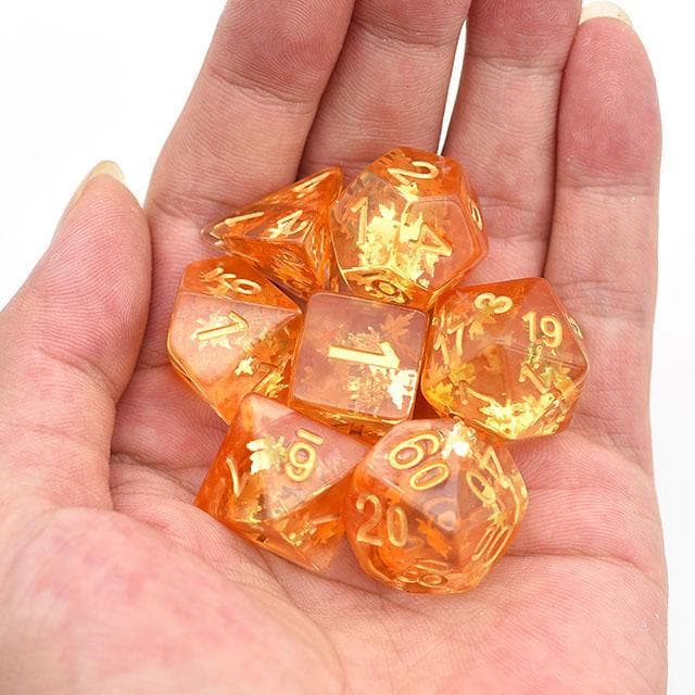 RPG Dice | "Autumn Leaves" | Set of 7