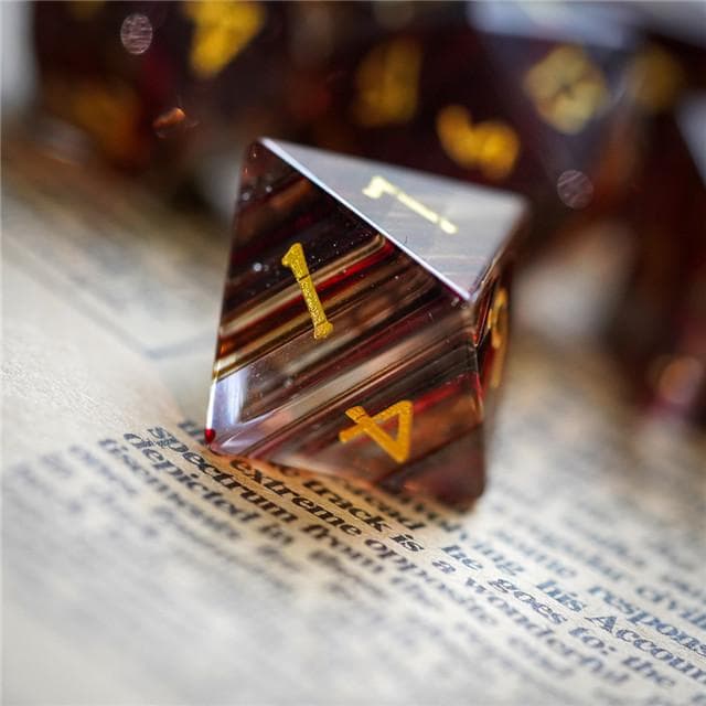 Glass Dice | "Blonde" | Set of 7