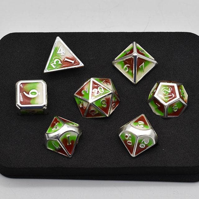 Metal Dice | "Earth Kingdom" Enamel | Set of 7