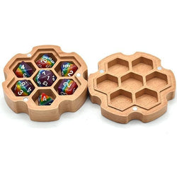 Dice Box | Wooden Hexagonal | Beech with Dragon