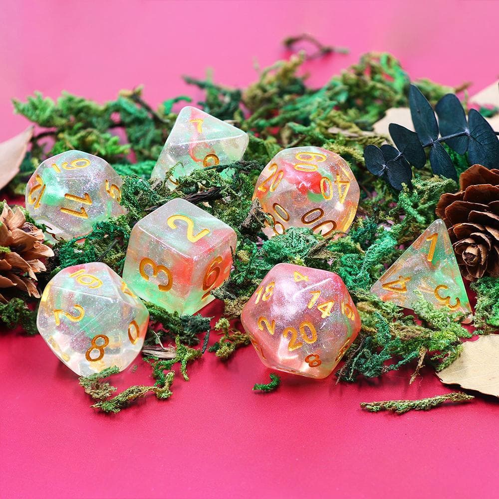 Polyhedral Dice Set | Acrylic | "Rolling Earthquake" | Set of 7 (D0050)