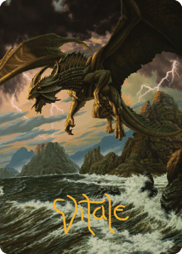Ancient Bronze Dragon Art Card (03) (Gold-Stamped Signature) [Commander Legends: Battle for Baldur's Gate Art Series]