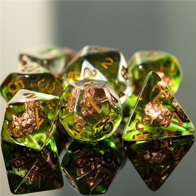 RPG Dice | "Druid's Wolf" | Set of 7