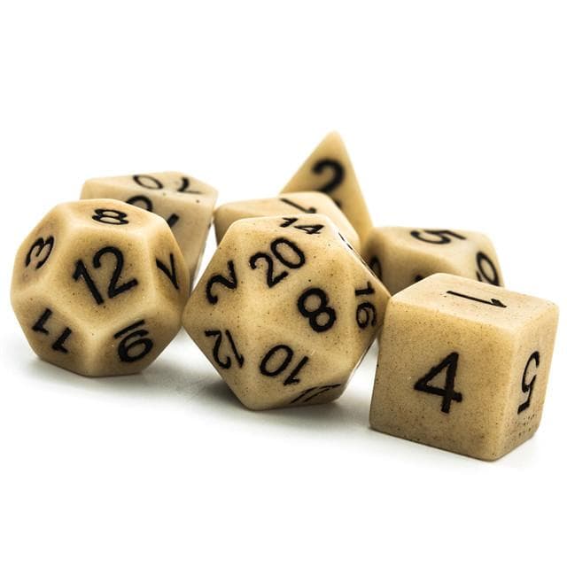 Polyhedral Dice Set | Resin | "Hefty Stone" (Double-Weight) | Set of 7 (D0055)