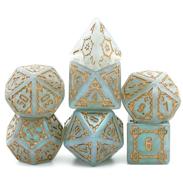 Large RPG Dice | "Chunky Castle" Grey | Set of 7