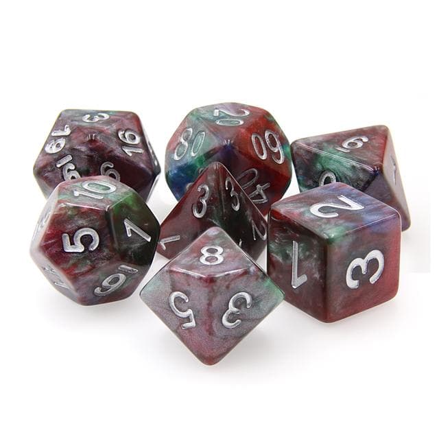 Polyhedral Dice Set | Acrylic | "Blood in the Water" | Set of 7 (D0016)