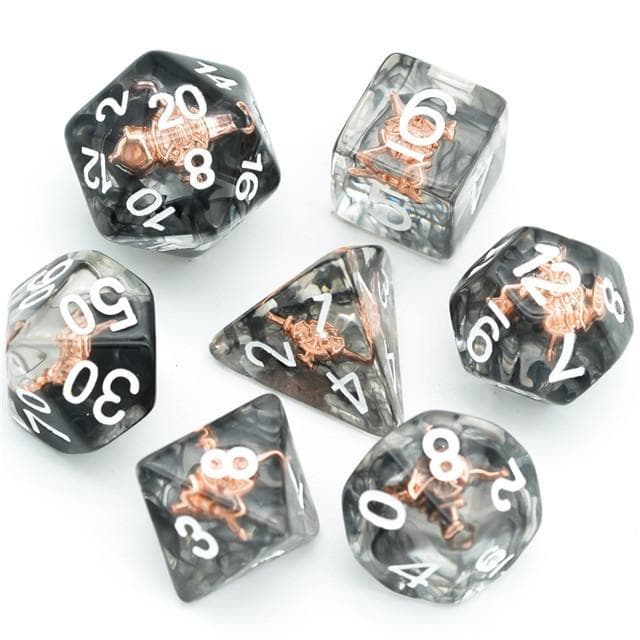 RPG Dice | "Fighter's Shield" | Set of 7