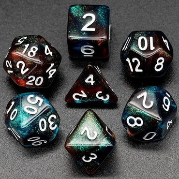 RPG Dice | "Ice and Fire" | Set of 7