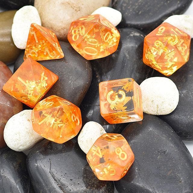 RPG Dice | "Autumn Leaves" | Set of 7