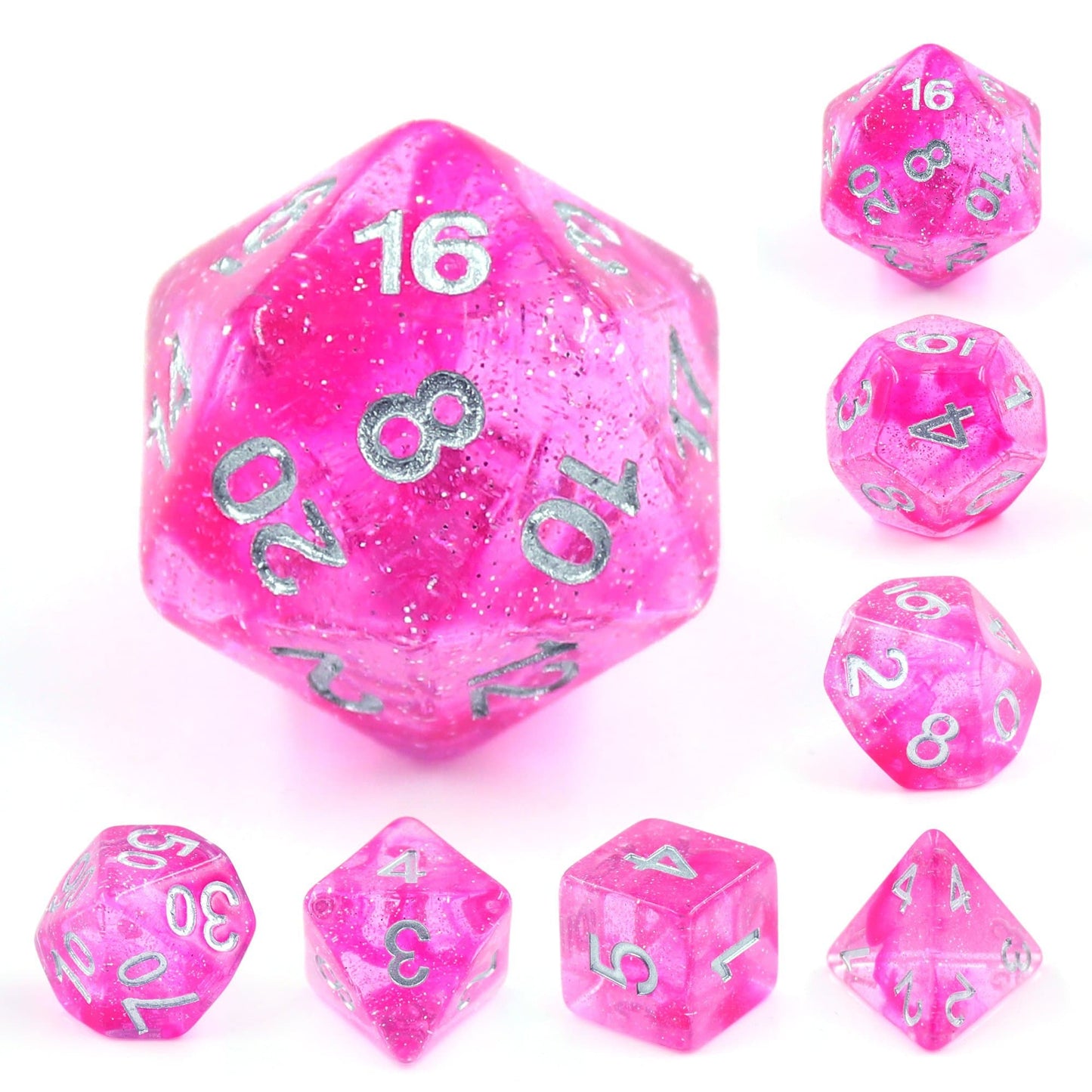 Polyhedral Dice Set | Acrylic | "Seventh Dimension" | Set of 7 (D0064)