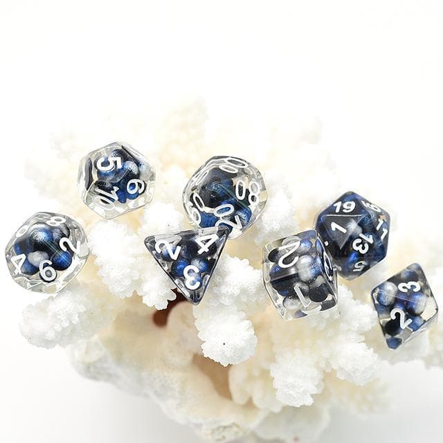 RPG Dice - Dark Matter "Suspended Molecule" - Set of 7