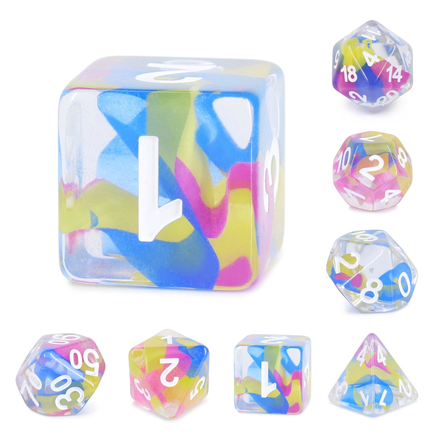 RPG Dice | "Dancing Ribbon" | Set of 7
