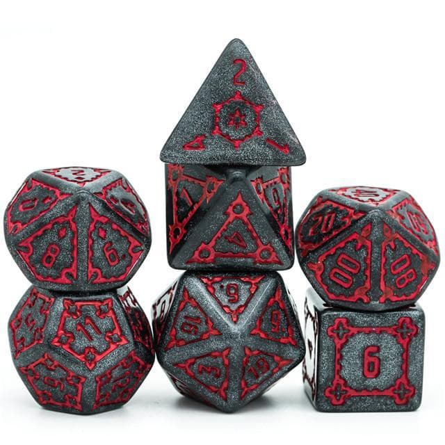 Large Polyhedral Dice Set | "Chunky Castle" Iron Keep | Set of 7 (D1011)
