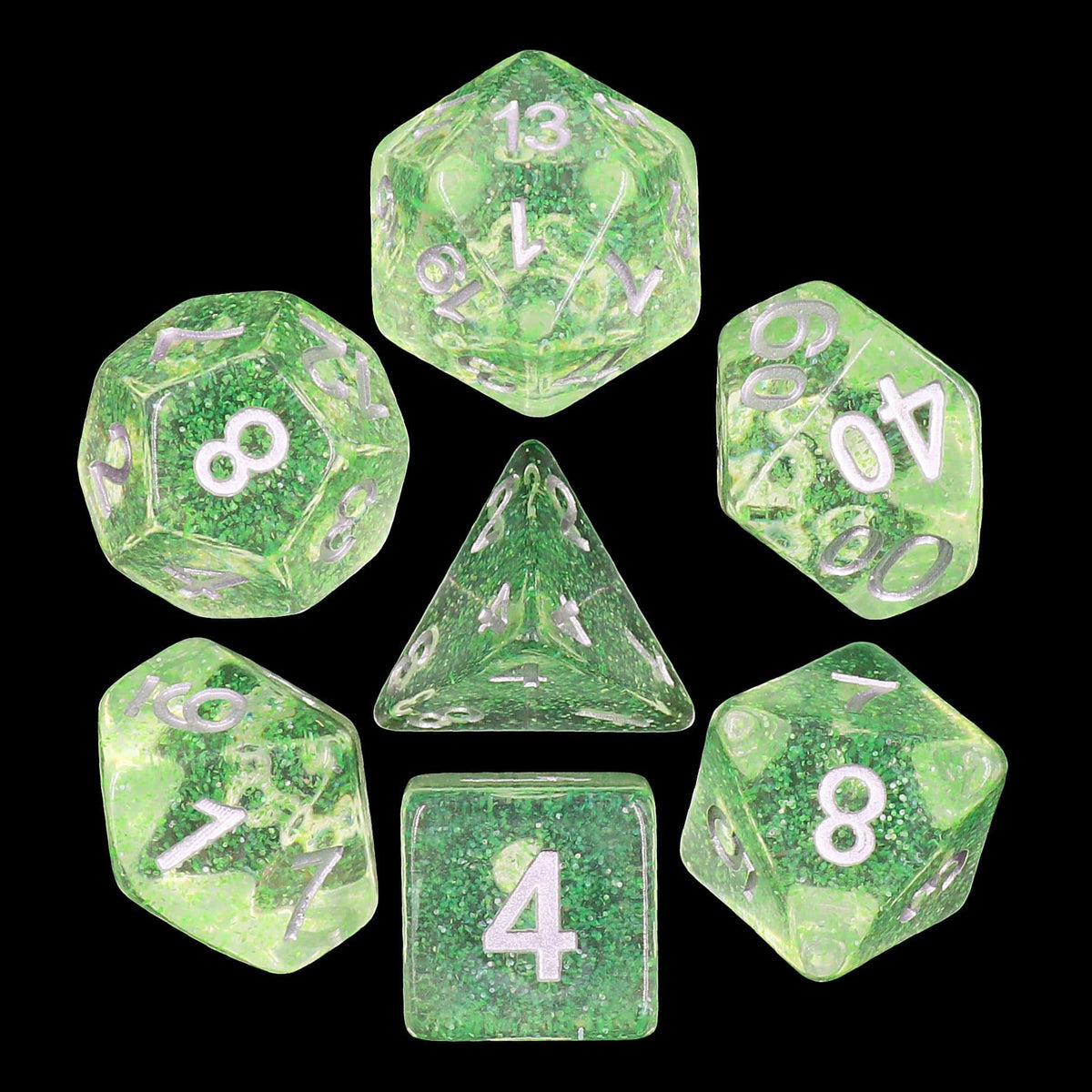 Polyhedral Dice Set | Acrylic | "Light Refreshment" | Set of 7 (D0152)