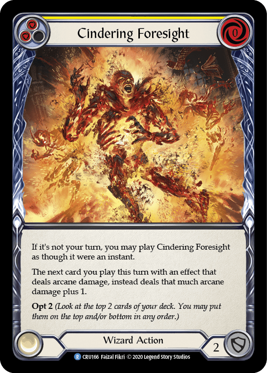 Cindering Foresight (Yellow) [CRU166] (Crucible of War)  1st Edition Rainbow Foil