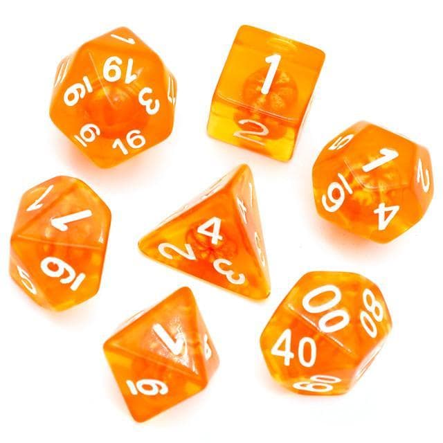 RPG Dice | "Tangerine" | Set of 7