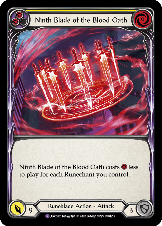 Ninth Blade of the Blood Oath [U-ARC082] (Arcane Rising Unlimited)  Unlimited Rainbow Foil