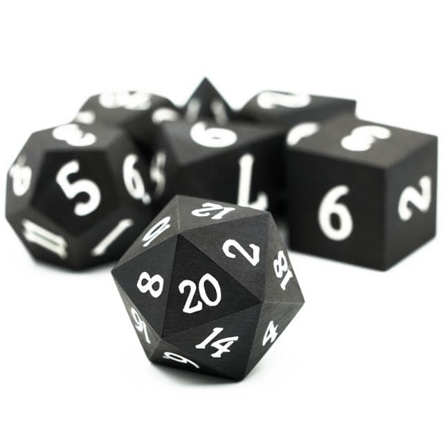 RPG Dice Set | Wooden Dice | Ebony | Set of 7