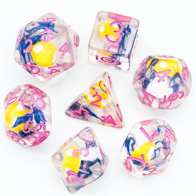 RPG Dice | "Magic Mushroom" Yellow | Set of 7