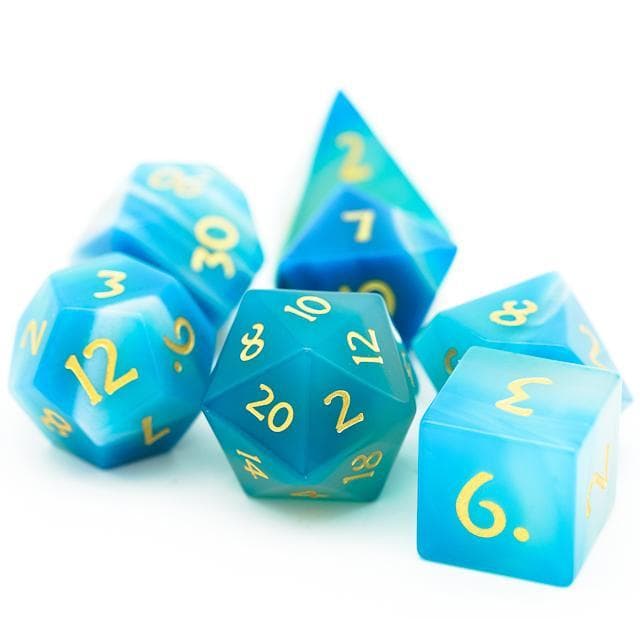 Gemstone Dice | Blue Agate | Set of 7