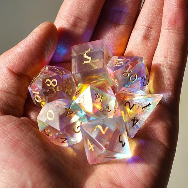Polyhedral Dice Set | Crystal | "Prismatic Glance" | Set of 7 (D0216)